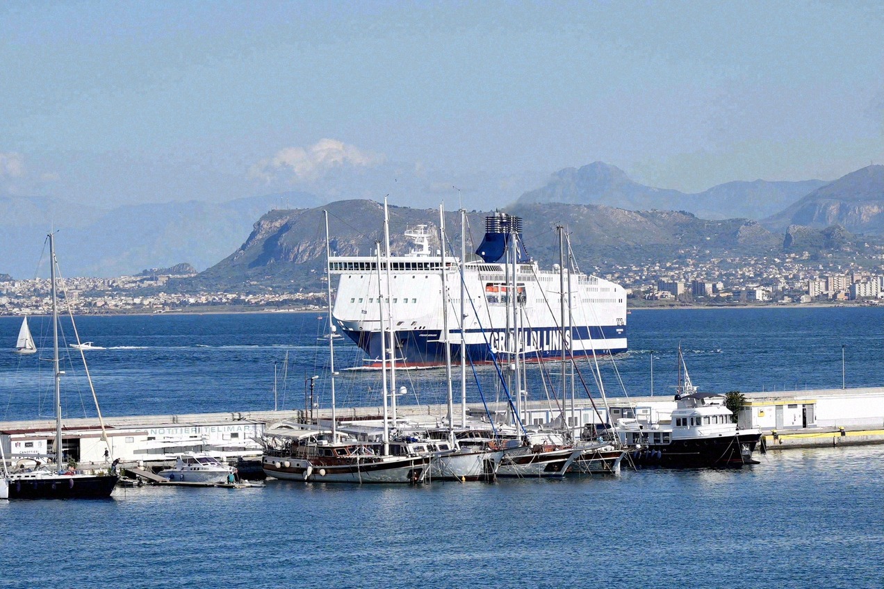 Grimaldi Lines ferry in the port of Palermo